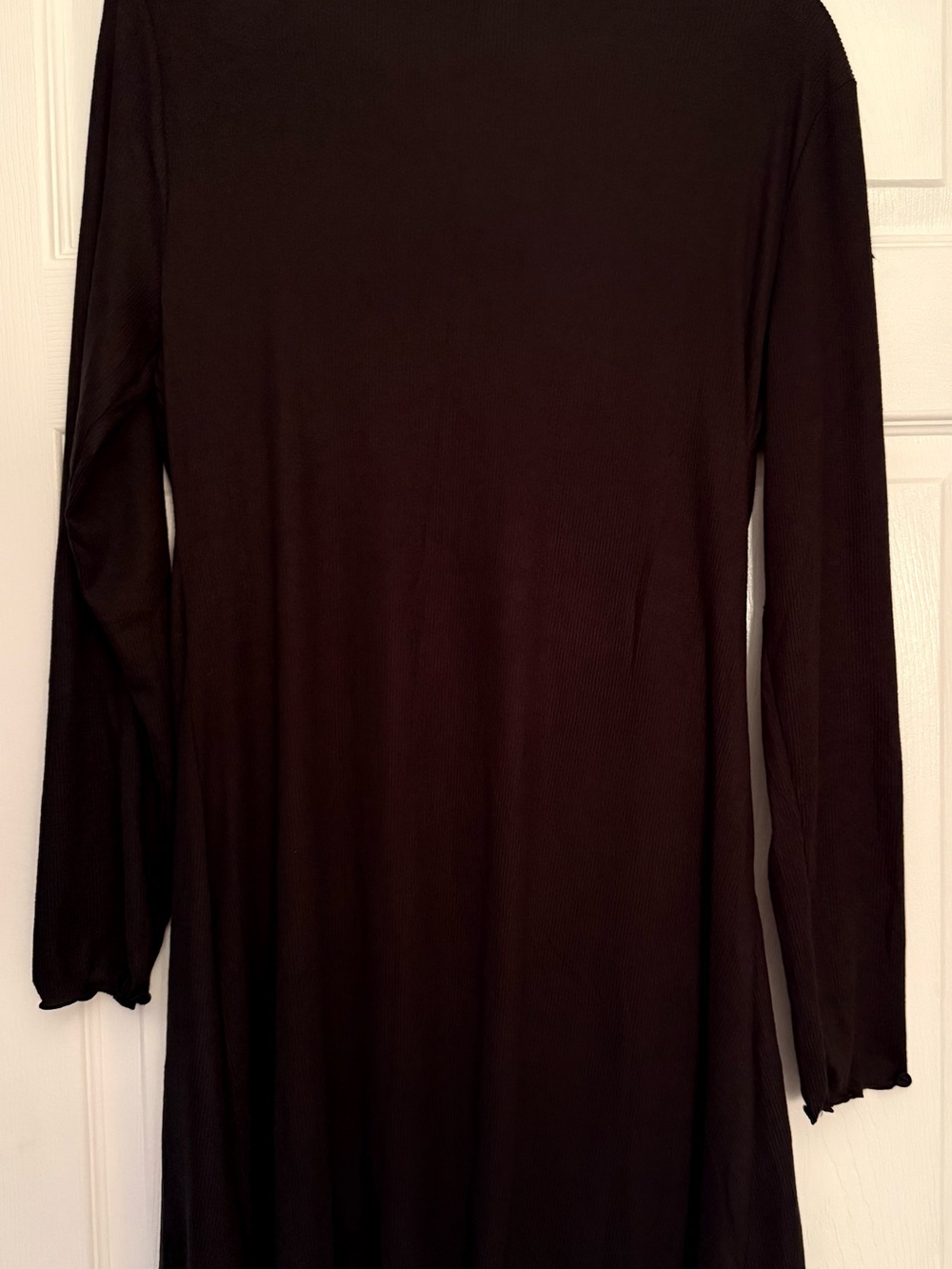SO Black Ribbed Long Sleeve Midi Dress